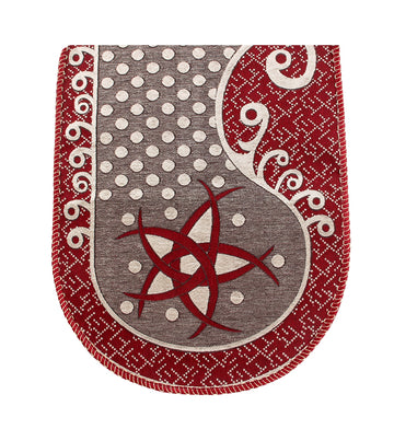 Nendle Damask Design Concept Sofa Set Covers 5 Seater with 80% Cotton & 20% Jute (Maroon, Pack of 6)